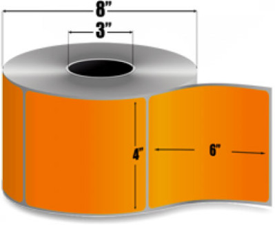 BCI 4x6TT-P-FL-151 Orange Labels