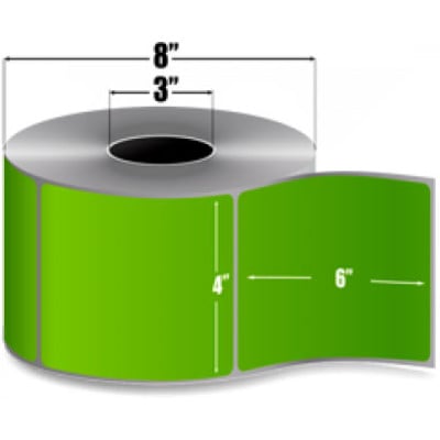 AirTrack® 4x6TT-P-FL-351 Green Barcode Label